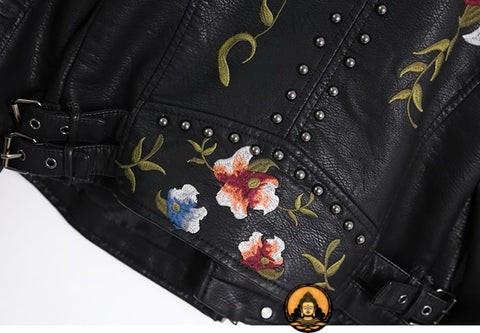 Veste en cuir pour femme ethnique chic en cuir PU